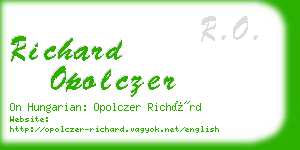 richard opolczer business card